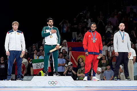 Paris Olympics men's Greco-Roman 97kg wrestling: Armenia's Artur Aleksanyan, silver, Iran's Mohammadhadi Saravi, gold, Cuba's Gabriel Alejandro Rosillo Kindelan, Kyrgyzstan's Uzur Dzhuzupbekov, bronze